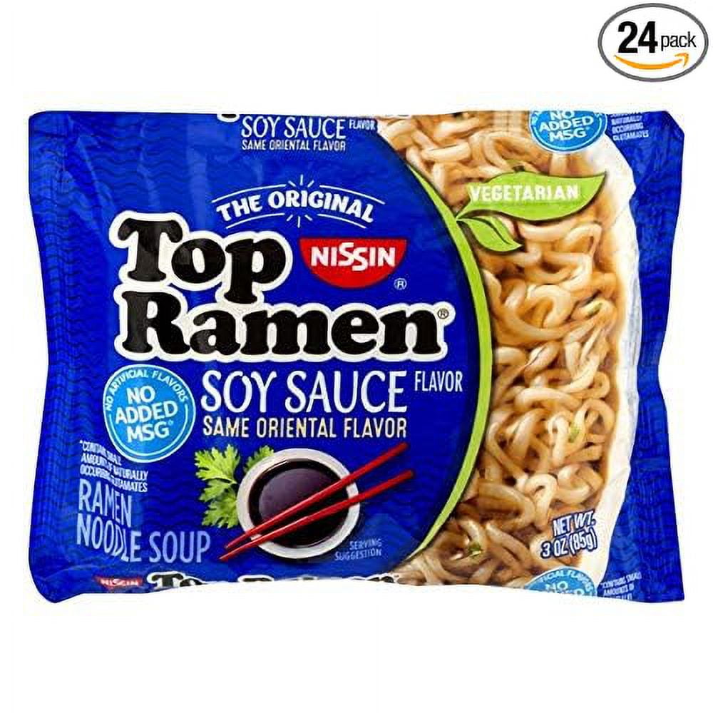 nissin top ramen - soy sauce flavor (pack of 24) formerly oriental flavor, same great flavor