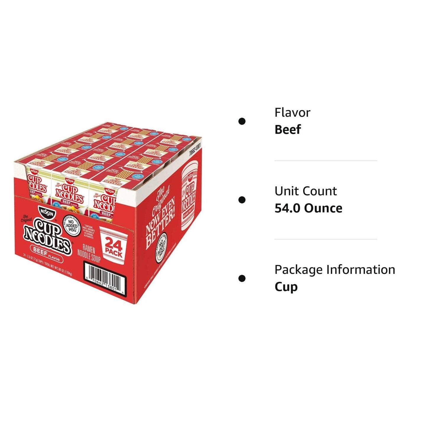 Nissin Cup Noodles Ramen Noodle Soup, Chicken Flavor 2.25 Ounce (Pack of 24)