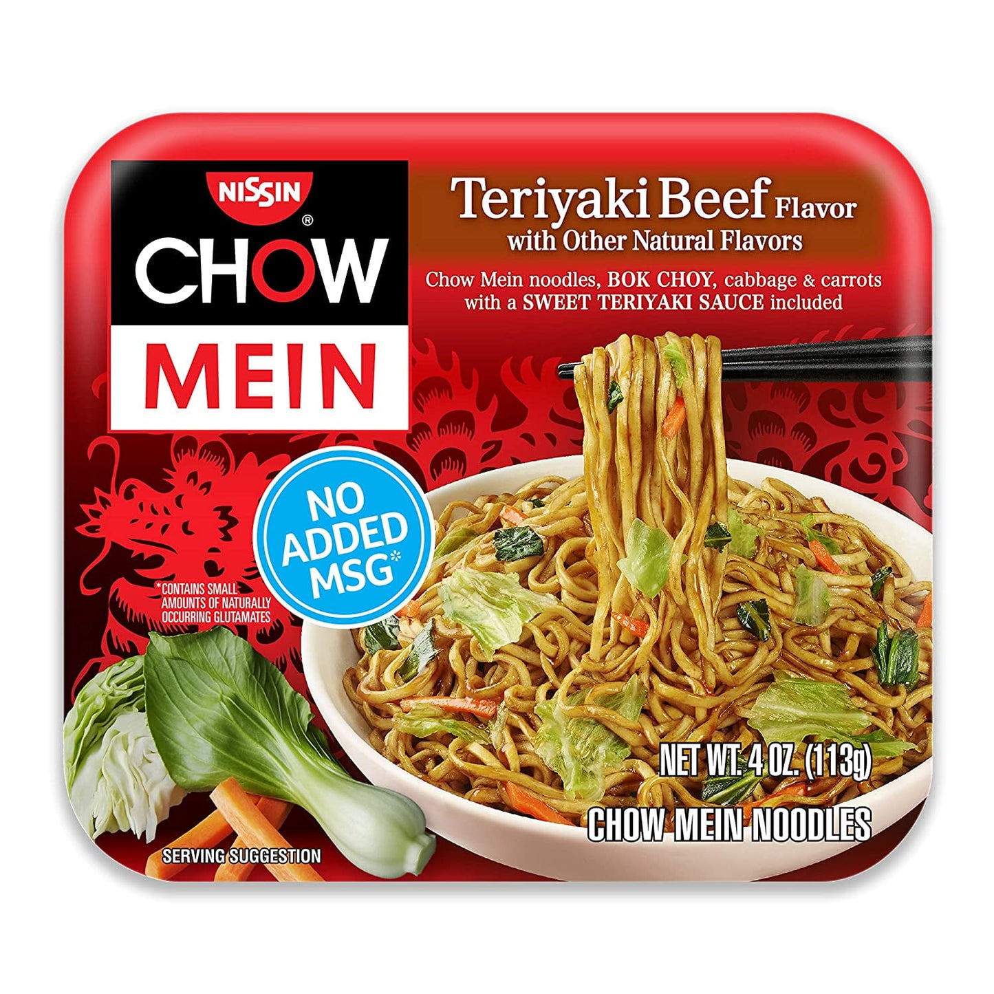 Nissin Teriyaki Beef-Flavored Original Chow Mein Meals (4 oz., Pack of 8)