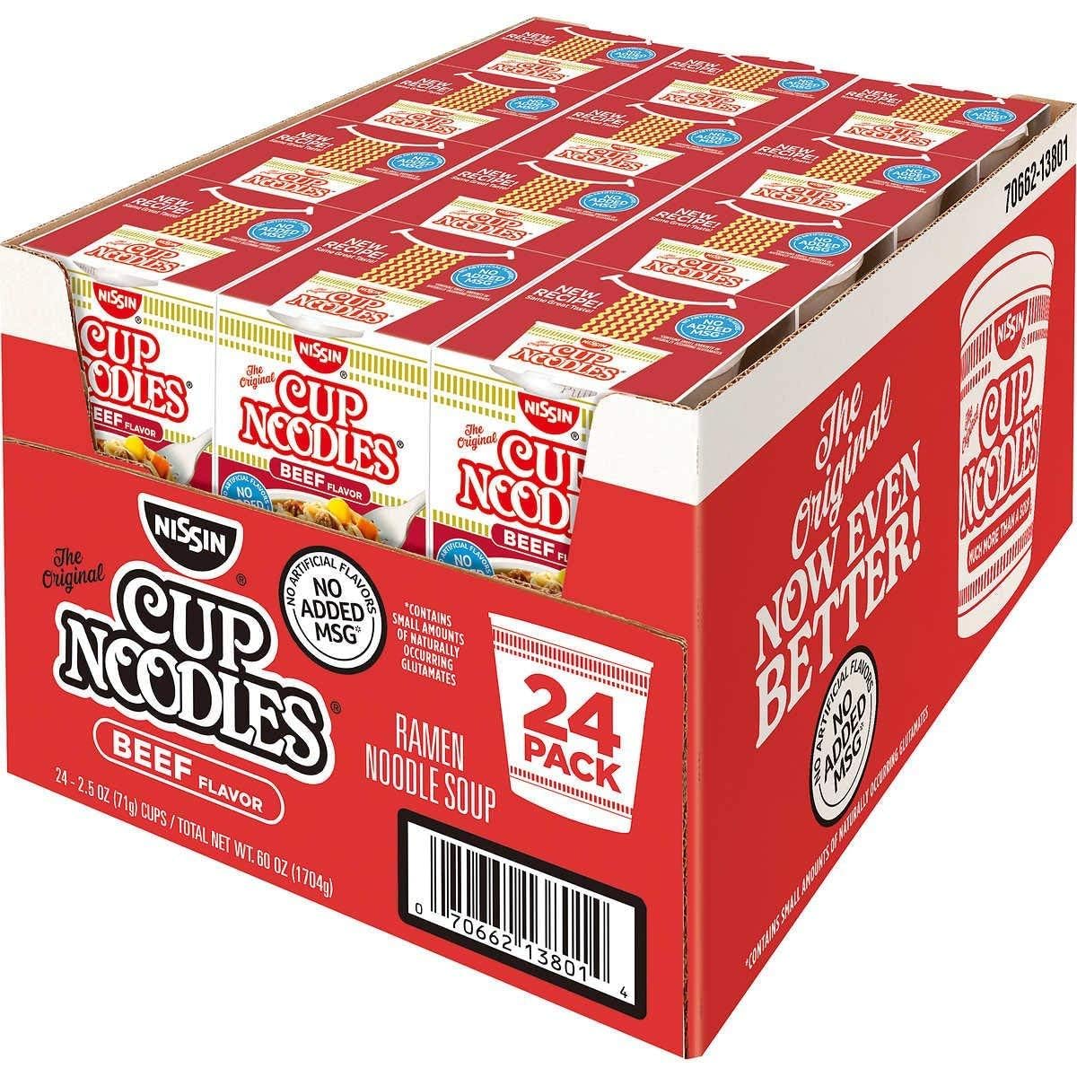 Nissin Cup Noodles Ramen Noodle Soup, Chicken Flavor 2.25 Ounce (Pack of 24)