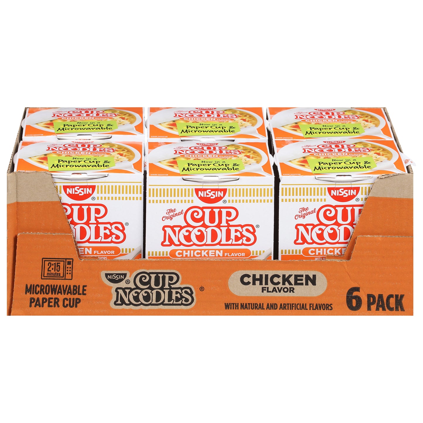 Nissin 2.25 oz Family Pack Chicken Flavor Noodles, Pack of 6