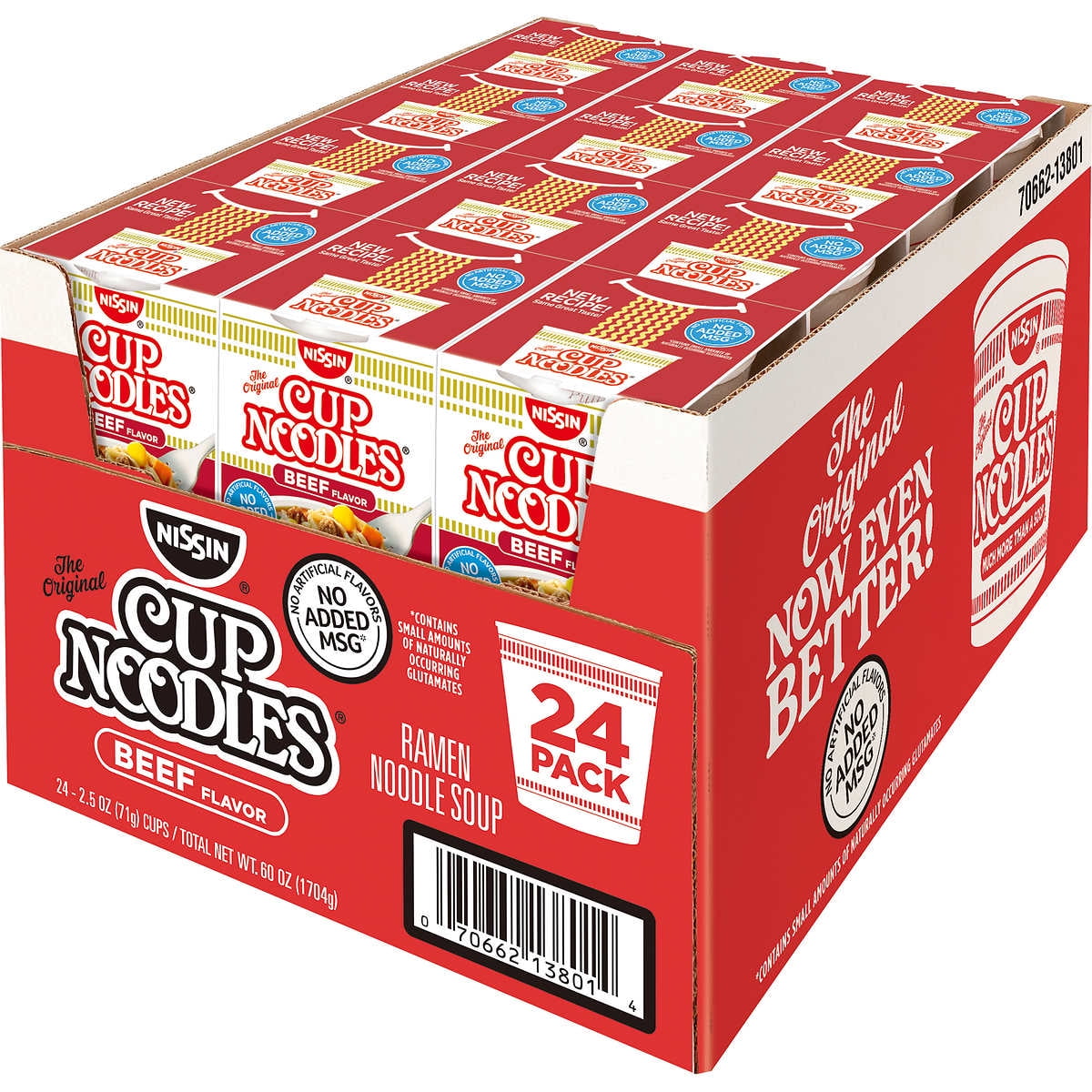 Nissin Cup Noodles Beef Flavor, 24-pack