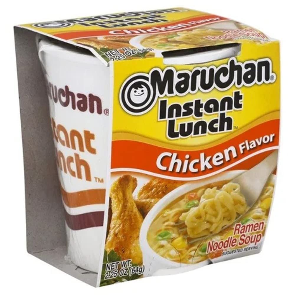 Maruchan Ramen Instant Cup Noodles 24 Count - 12 Shrimp Flavor & 12 Lime Chili Chicken Flavor Lunch / Dinner Variety, 2 Flavors