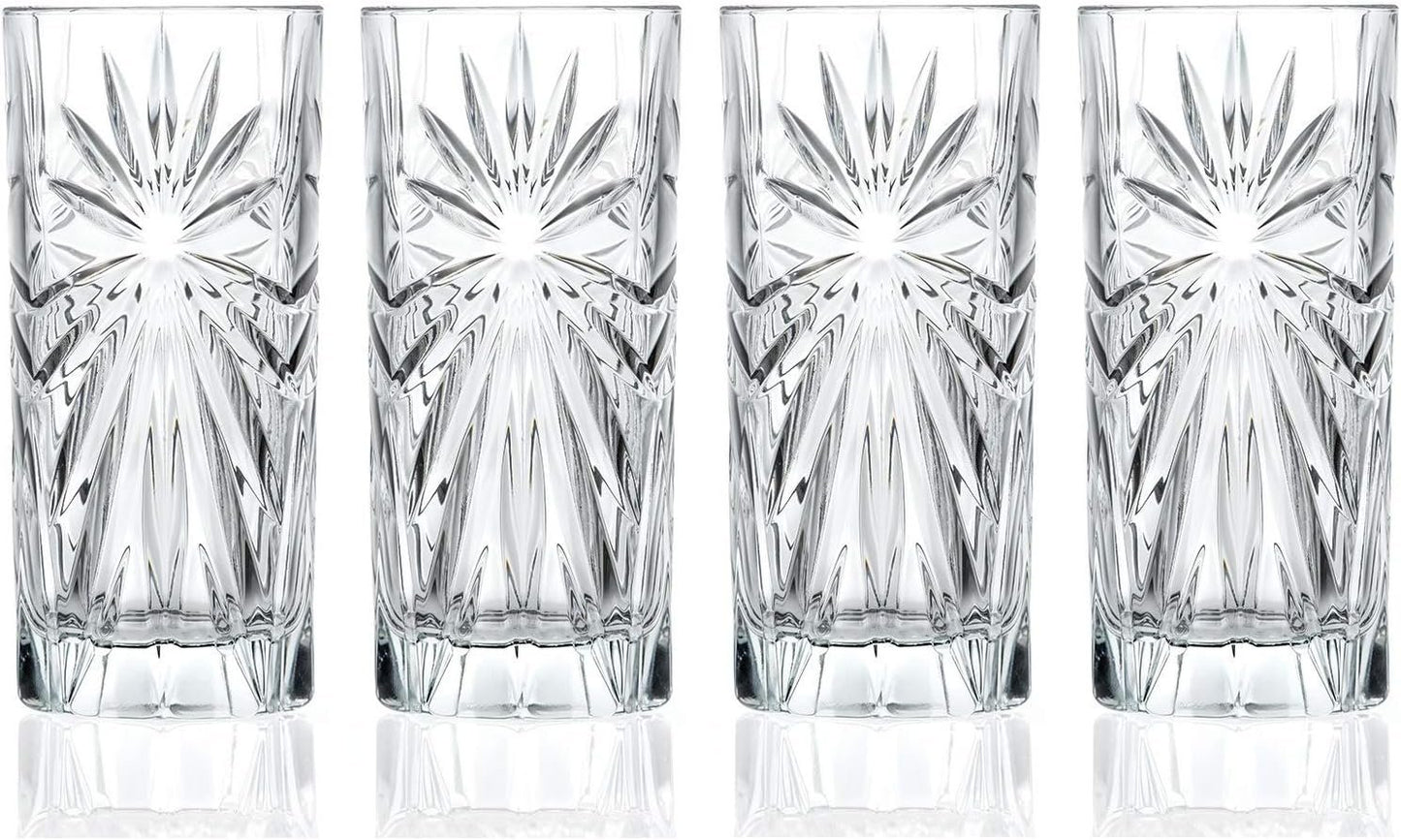 RCR Cristalleria Italiana Crystal Glass Drinkware Set (DOF Whiskey (10.65 oz) & Highball Tumbler (12 oz) - 12 Piece)