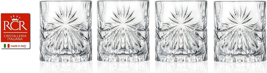 RCR Cristalleria Italiana Crystal Glass Drinkware Set (DOF Whiskey (10.65 oz) & Highball Tumbler (12 oz) - 12 Piece)